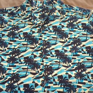 Tropical Palm Tree Button-Up Shirt